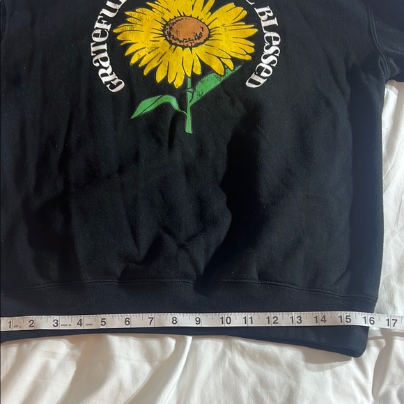 Awake Black Crewneck Sweater with Sunflower Graphic - Picture 9 of 11